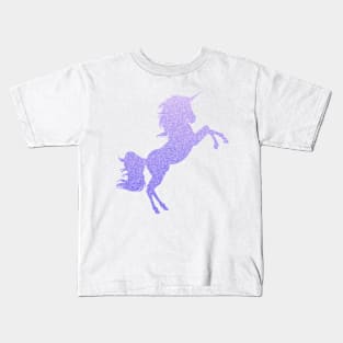 Pastel Purple Ombre Faux Glitter Unicorn Kids T-Shirt